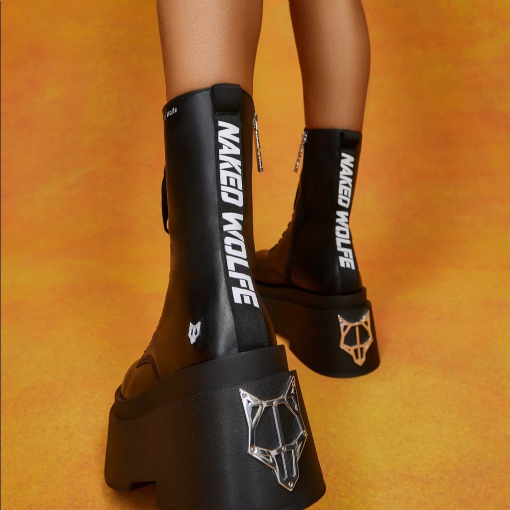 Naked Wolfe Jupiter black combat boots